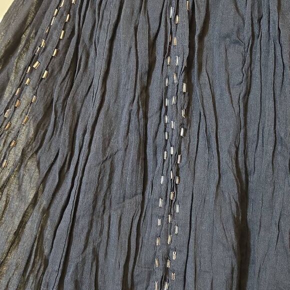 Fashion Fuse Black Gauze Midi Skirt OS Asymetric Festival Artisan Hippie NWT - Picture 6 of 9
